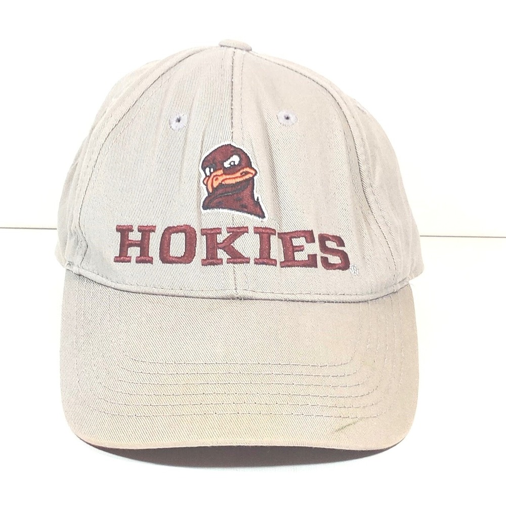 Virginia Tech Hokies Hat OS Tan Good Snapback Embroidered NCAA College Baseball